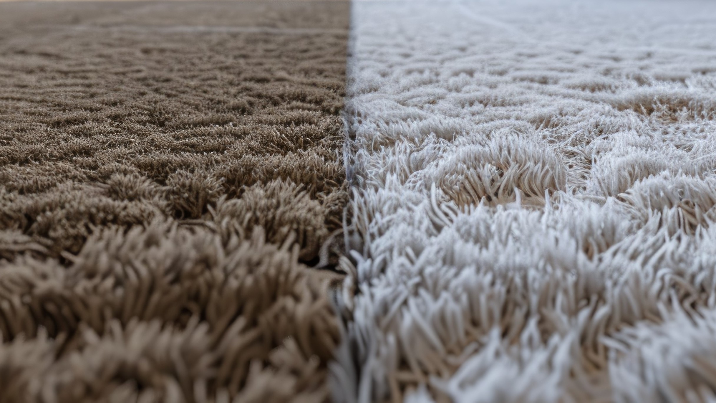 Carpet comparison between dirty and clean