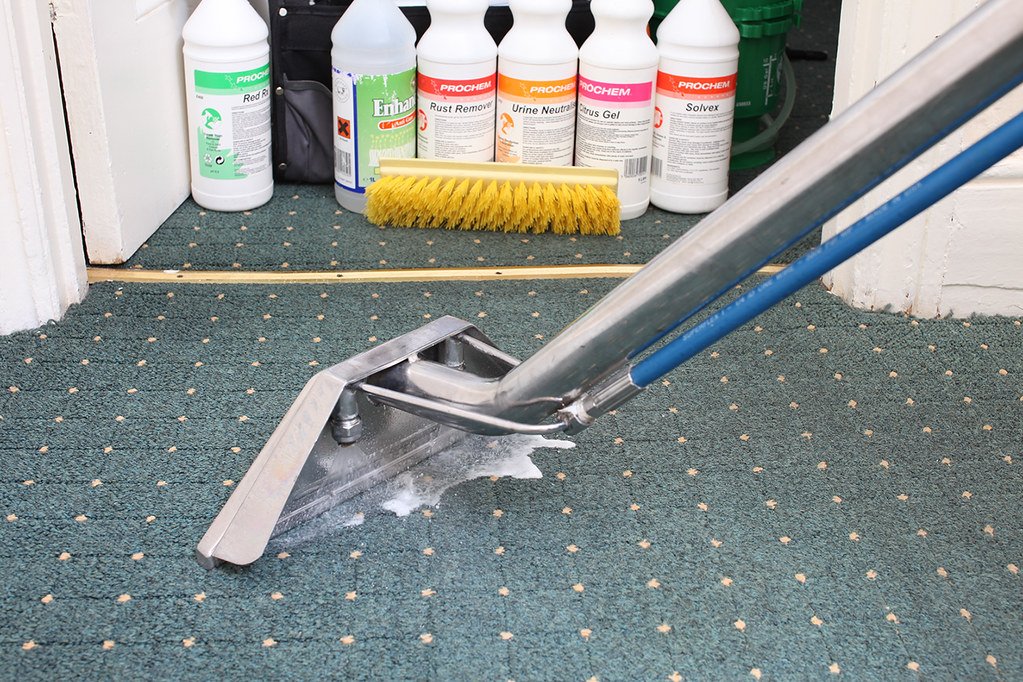 cleaning floor carpet with chemicals