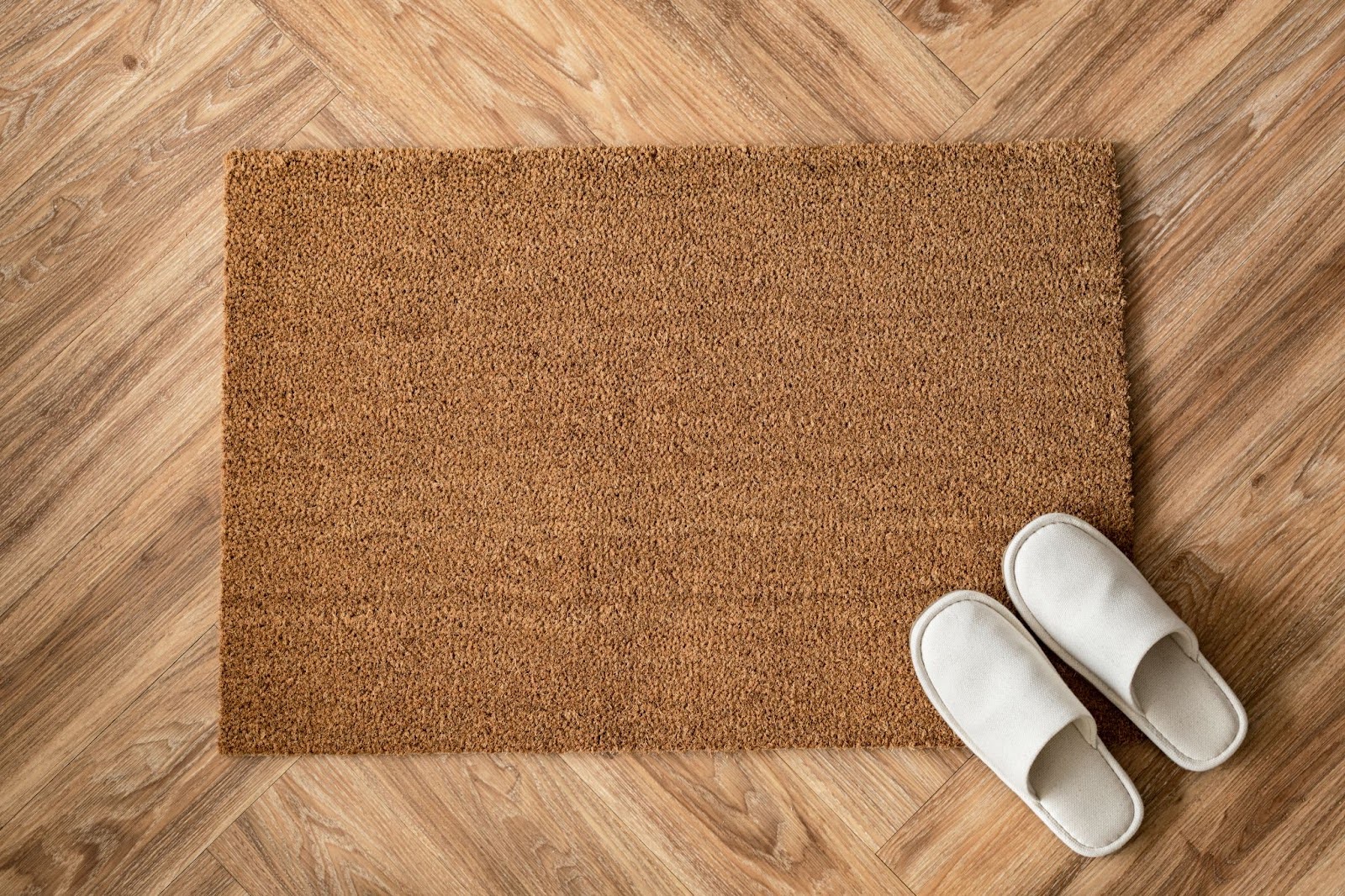 clean carpet with indoor slipper