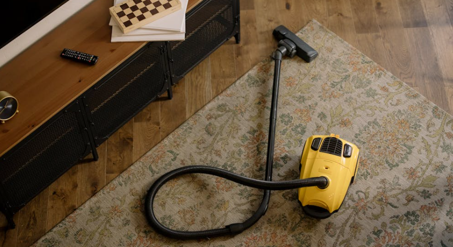 yellow vacuum in living room