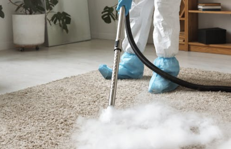 professional cleaning carpet with steam